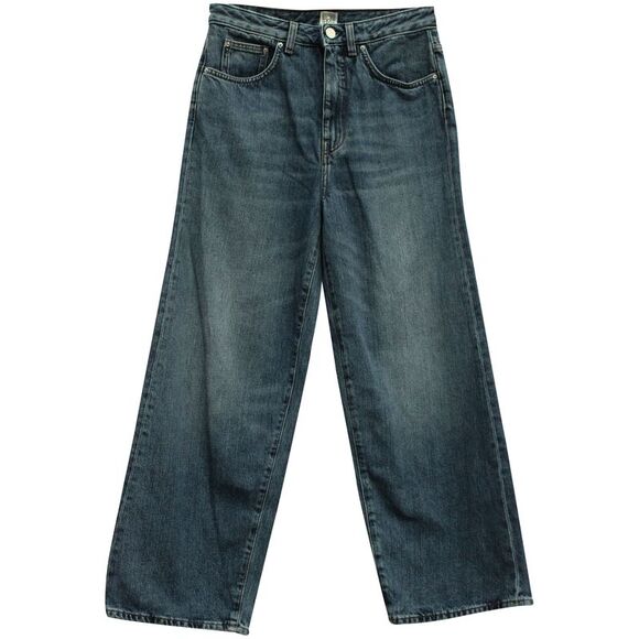 Totême Flare Fit Denim Washed Jeans in Blue Cotton - Picture 1 of 4